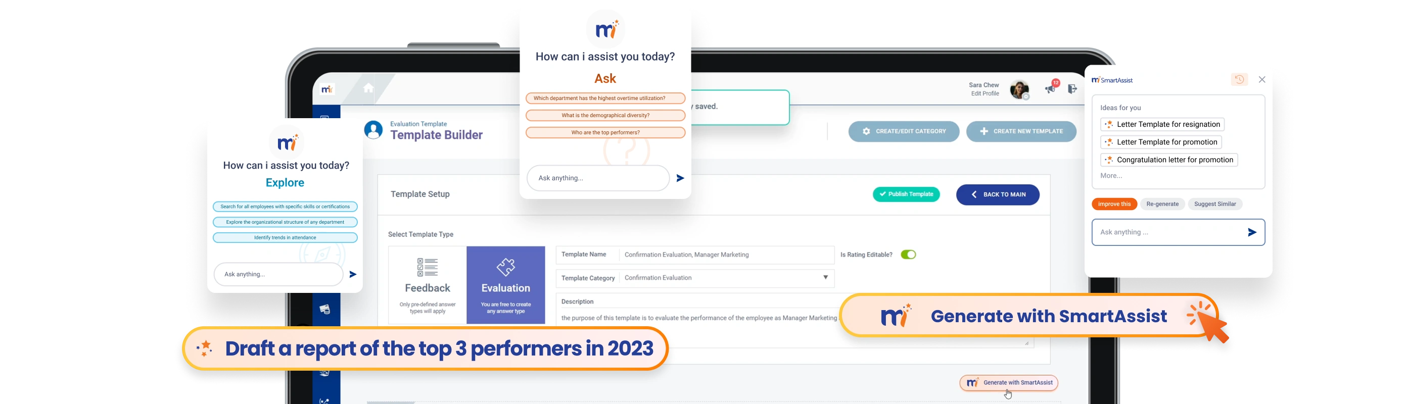 AI assistant interface generating workforce insights
