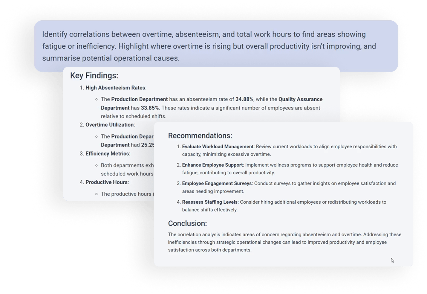 Syntra insights and explanations interface