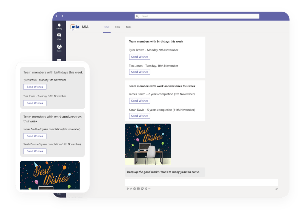 MiA | Workplace Virtual Assistant for Microsoft Teams